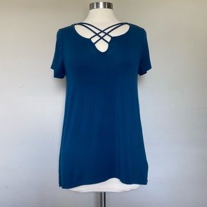 Ruff Hewn Criss Cross Tee Size S